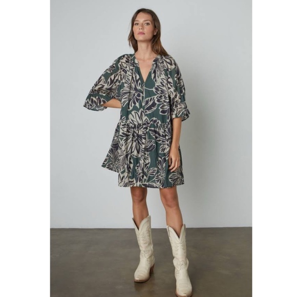 VELVET by GRAHAM & SPENCER | Layne Printed Silk Cotton Voile Dress - Picture 2 of 6